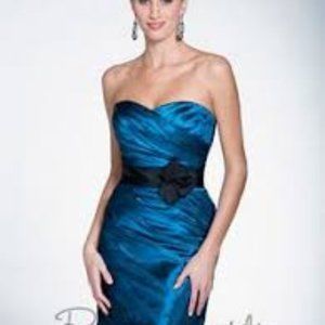 Pretty Maids Vintage Strapless Navy Satin Short Formal Dress NWT Size 12 NEW